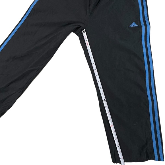 Adidas size small dark grey with blue stripes Capri pants elastic waist & ankles - Picture 12 of 15